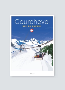 affiche Courchevel station de ski en Savoie