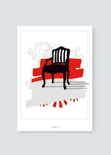 Poster chaise art graphique rouge