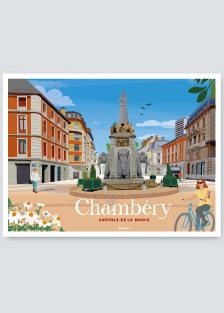 Affiches originales Chambéry Fontaine des Éléphants