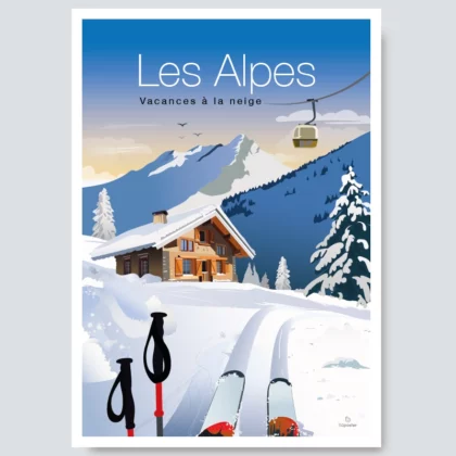 affiche vacances à la neige