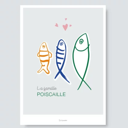 Poster Illustration - La Famille Poiscaille