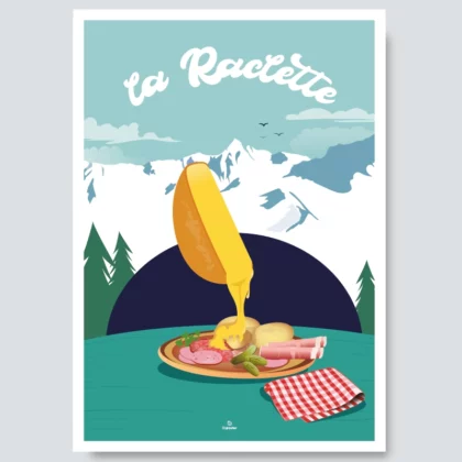 Poster raclette traditionnelle - recette au fromage