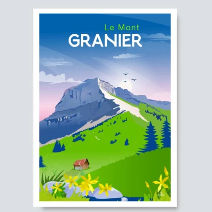 Poster du mont Granier - décoration massif de la Chartreuse