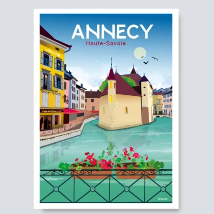 Poster ville d'Annecy en Haute-Savoie