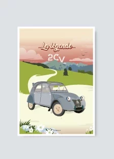 Affiche vintage 2 CV