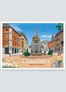 Affiches originales Chambéry Fontaine des Éléphants