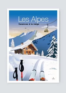 Affiche vacances à la neige