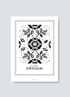 Affiches originales fleur noir et blanc